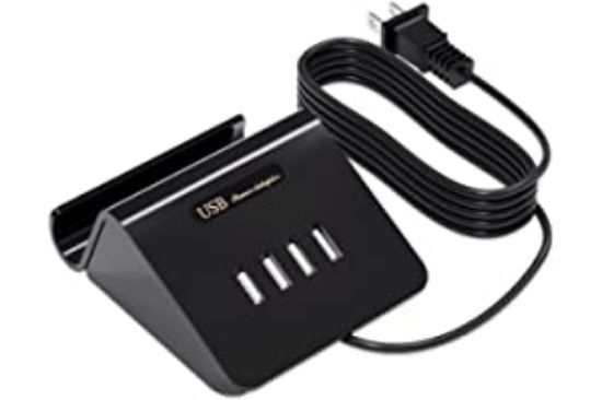 Picture of USB Charging Station, 4 USB Desktop Charging Station for Multiple Devices Compatible with Smart Phones, Speaker, Power Bank a