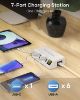 Picture of USB Charging Station, 7-Port Multi USB C Charger with LED Display, 5V/8A Portable Desktop USB Charging Hub for Multi