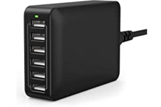 Picture of USB Charger 60W USB Charging Hub 12A 6-Port Desktop USB Charging Station with Multiple Port Compatible with iPhone 14 Pro Max