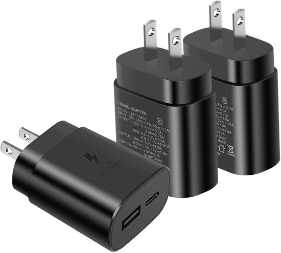 Picture of Type C Charger, 25W USB C Wall Charger Dual Port Fast Charging Compatible with Samsung Galaxy S22/S22 Plus/S20/S21 Ultra Plus